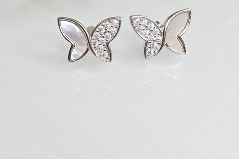 Silver CZ Stud Earrings