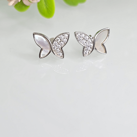 Silver CZ Stud Earrings
