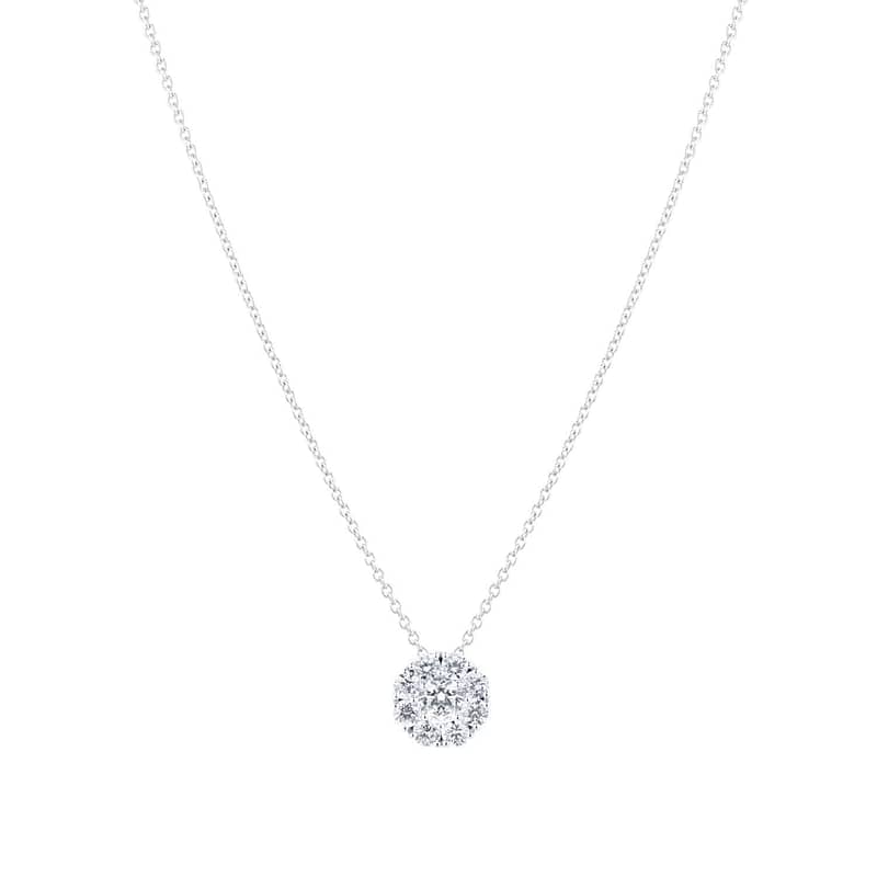 Snowflake Round 0.76cttw Diamond Cluster Necklace - Image 3